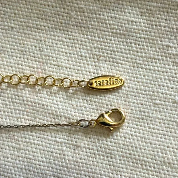 Anthropologie Serefina Blue Gold Crystal Rebirth Necklace - Picture 3 of 6